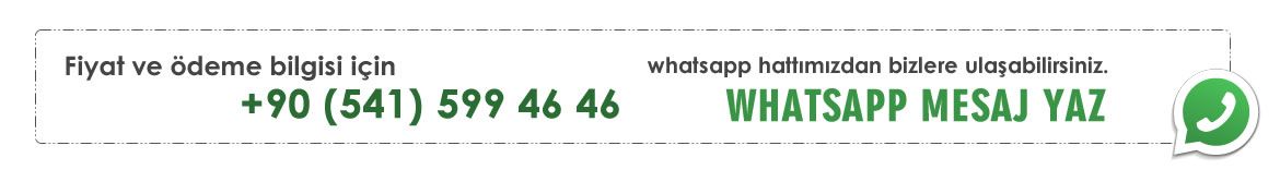 Fiyat ve ödeme bilgisi için 0(541) 599 46 46 whatsapp hattımızdan bizlere ulaşabilirsiniz. 